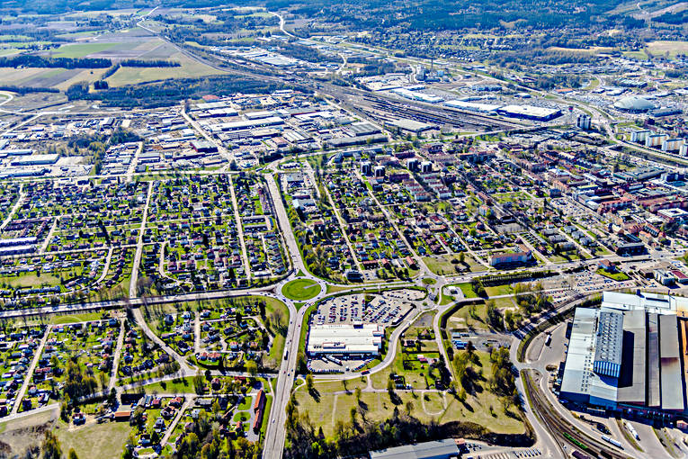 Flygfoto över Borlänge Borlänge, Dalarna, drönarbilder, drönarfoto, flygbild, flygbilder, Flygfoto, flygfoton, städer, vår