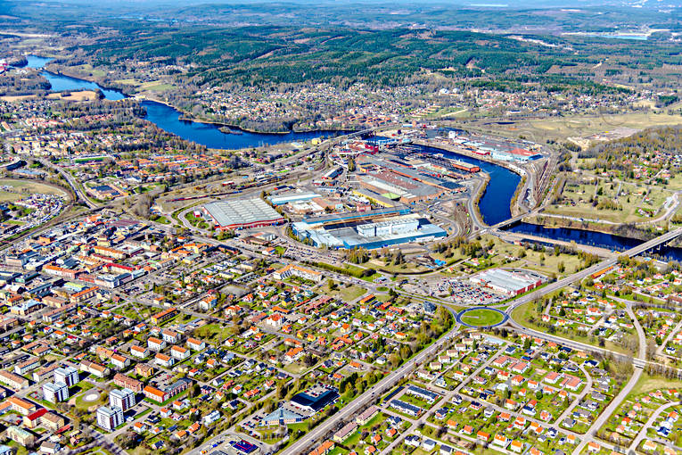 Flygfoto över Borlänge Borlänge, Dalarna, Dalälven, Domnarvet, drönarbilder, drönarfoto, flygbild, flygbilder, Flygfoto, flygfoton, städer, Svenskt Stål, vår