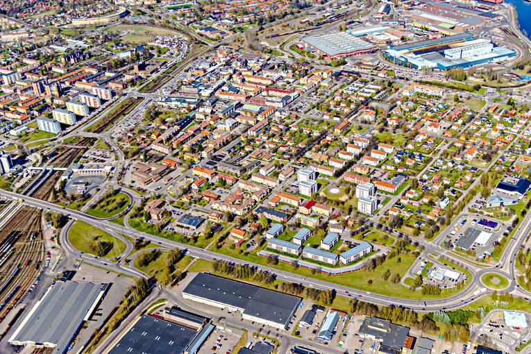 Flygfoto över Borlänge Borlänge, Dalarna, drönarbilder, drönarfoto, flygbild, flygbilder, Flygfoto, flygfoton, städer, vår