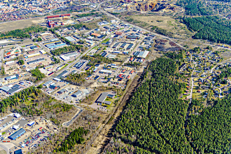 Flygfoto över Falun Dalarna, drönarbilder, Falun, flygbilder, Flygfoto, städer, vår