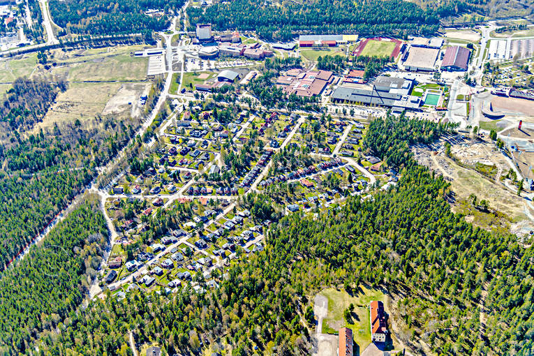 Flygfoto över Falun Dalarna, drönarbilder, drönarfoto, Falun, flygbild, flygbilder, Flygfoto, flygfoton, Högbo, Järlinden, Myran, städer, vår