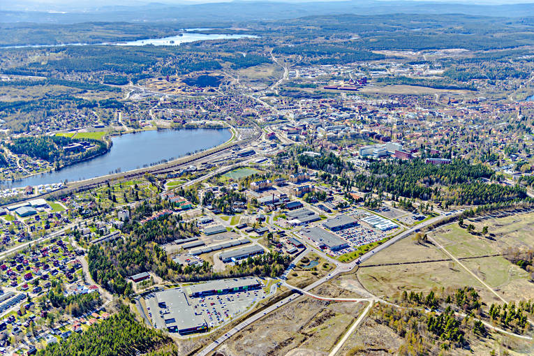 Flygfoto över Falun Dalarna, drönarbilder, Falun, flygbilder, Flygfoto, Norslund, städer, Tisken, vår