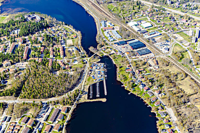 Flygfoto över Falun Dalarna, drönarbilder, drönarfoto, Falun, flygbild, flygbilder, Flygfoto, flygfoton, Kvarnberget, städer, vår