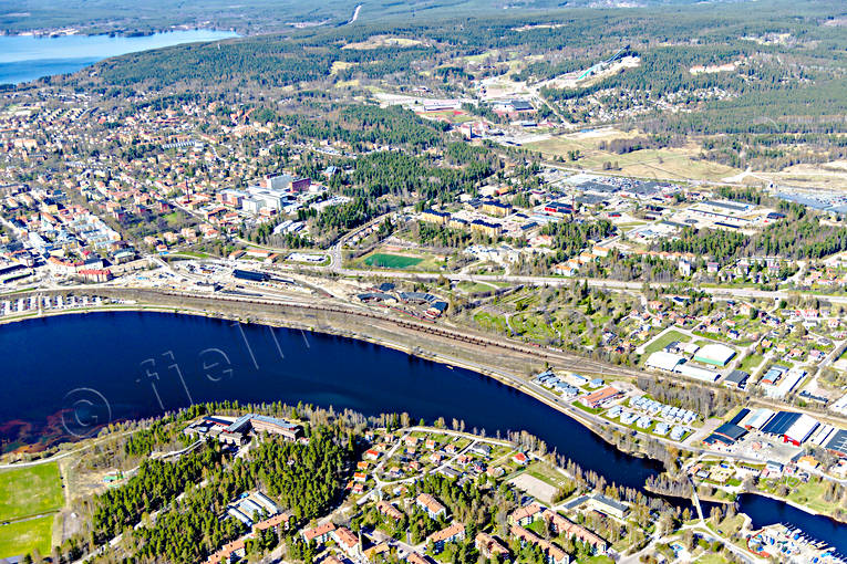 Flygfoto över Falun Dalarna, drönarbilder, Falun, flygbilder, Flygfoto, städer, Tisken, vår
