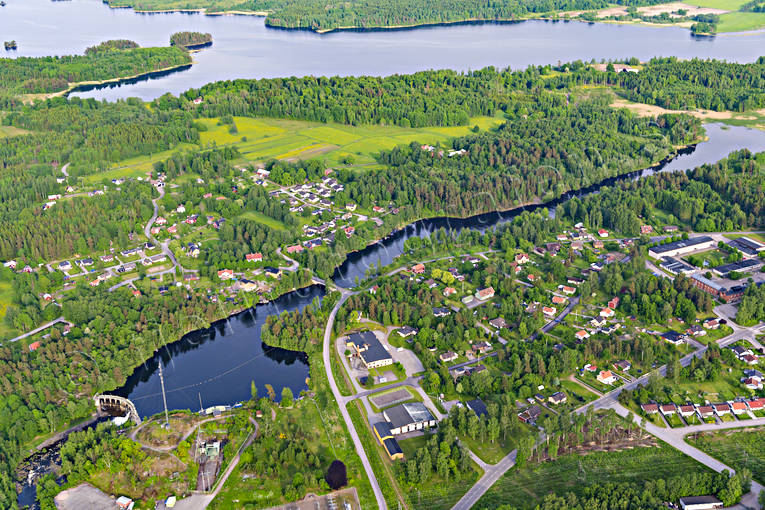 Flygfoto över Gullspång drönarbilder, drönarfoto, flygbild, flygbilder, Flygfoto, flygfoton, Gullspång, Gullspångsälven, Landskap, samhällen, sommar, Västergötland