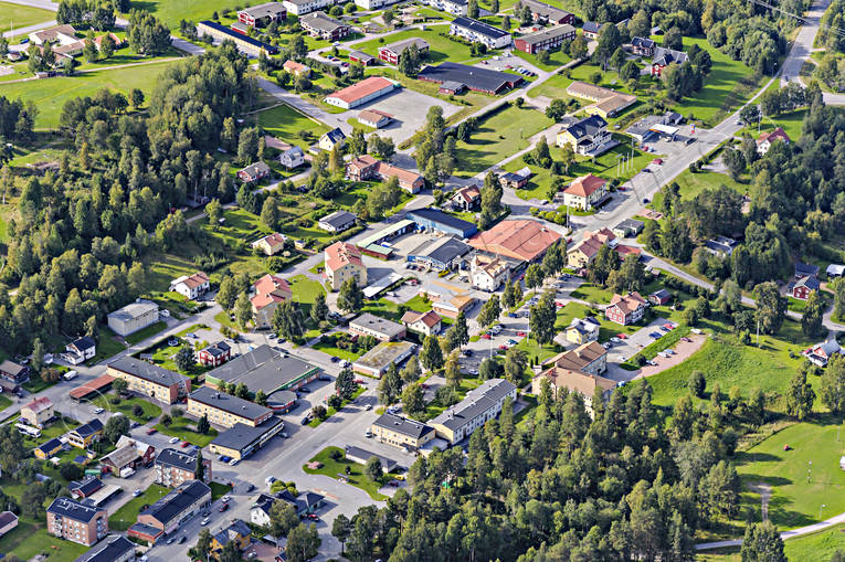 Flygfoto över Hammarstrand drönarbilder, drönarfoto, flygbild, flygbilder, Flygfoto, flygfoton, Hammarstrand, Jämtland, samhällen