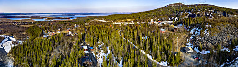 Flygfoto över Handöl byar, drönarbild, drönarbilder, drönarfoto, flygbild, flygbilder, Flygfoto, flygfoton, Handöl, Jämtland, Landskap, samhällen, täljsten, täljstensfabrik, vår, Ånnsjön