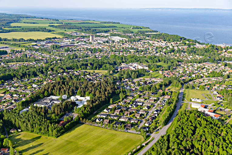 Flygfoto över Hjo drönarbild, drönarbilder, drönarfoto, flygbild, flygbilder, Flygfoto, flygfoton, Hjo, samhällen, sommar, Västergötland