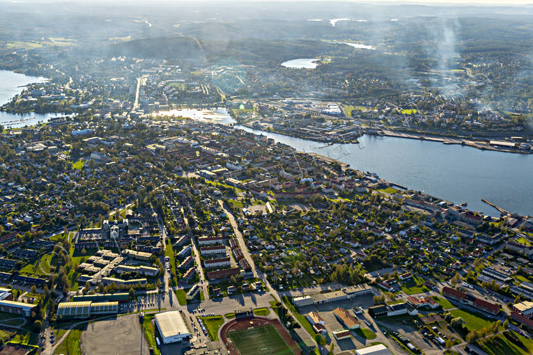 Flygfoto över Härnösand drönarbilder, drönarfoto, flygbild, flygbilder, Flygfoto, flygfoton, Härnön, Härnösand, höst, städer, Ångermanland