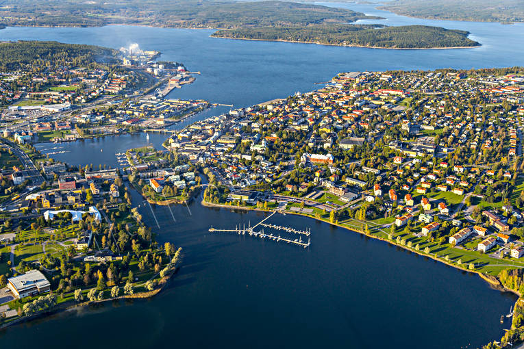 Flygfoto över Härnösand drönarbilder, drönarfoto, flygbild, flygbilder, Flygfoto, flygfoton, Härnön, Härnösand, höst, städer, Ångermanland