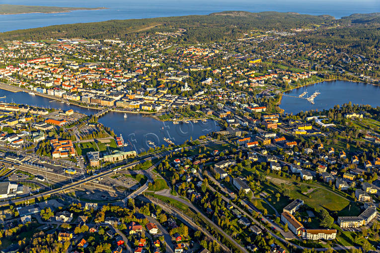 Flygfoto över Härnösand drönarbilder, drönarfoto, flygbild, flygbilder, Flygfoto, flygfoton, Härnön, Härnösand, höst, städer, Ångermanland