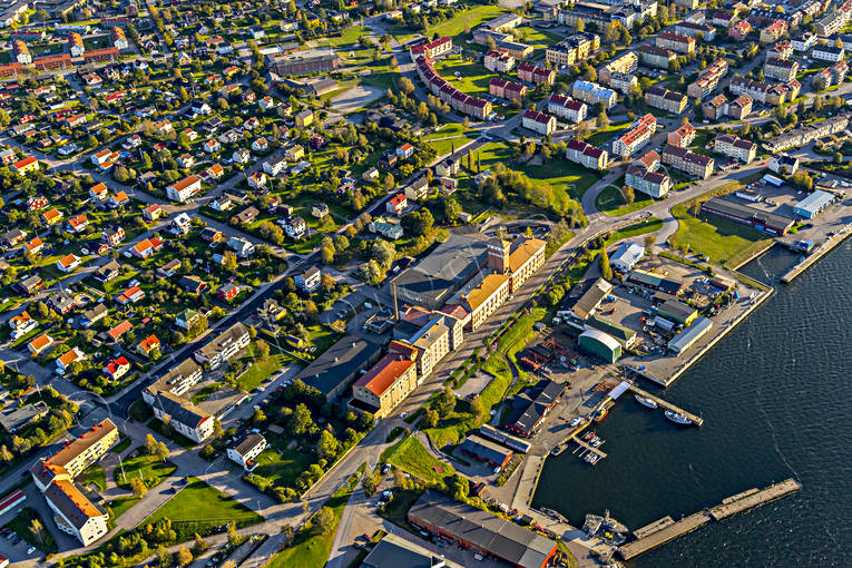 Flygfoto över Härnösand drönarbilder, drönarfoto, flygbild, flygbilder, Flygfoto, flygfoton, Härnön, Härnösand, höst, städer, Ångermanland