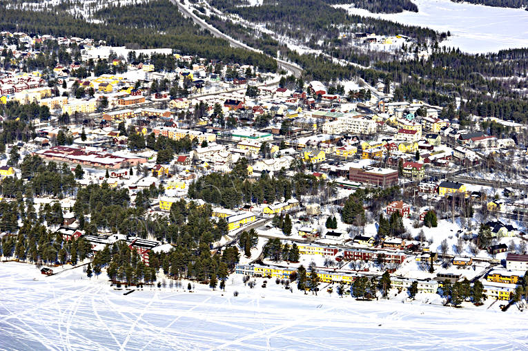 Flygfoto över Jokkmokk drönarbilder, drönarfoto, flygbild, flygbilder, Flygfoto, flygfoton, Jokkmokk, lappland, samhällen, vinter