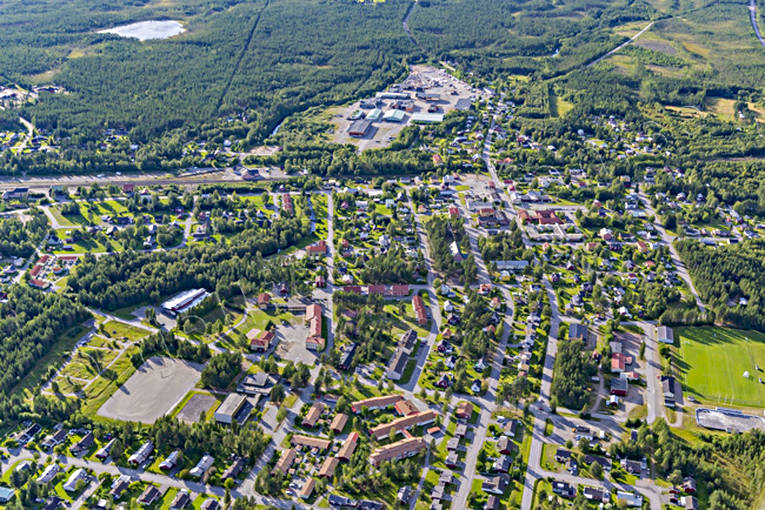 Flygfoto över Jörn drönarbilder, drönarfoto, flygbild, flygbilder, Flygfoto, flygfoton, Jörn, samhällen, sommar, Västerbotten