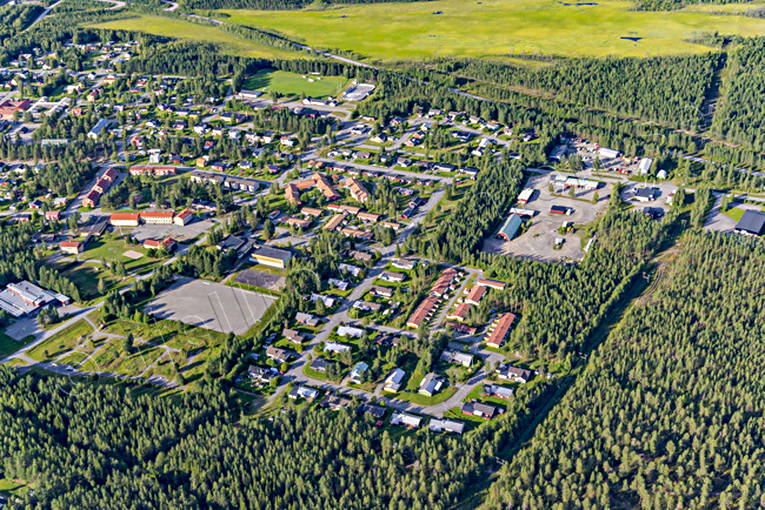 Flygfoto över Jörn drönarbilder, drönarfoto, flygbild, flygbilder, Flygfoto, flygfoton, Jörn, samhällen, sommar, Västerbotten