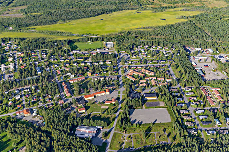 Flygfoto över Jörn drönarbilder, drönarfoto, flygbild, flygbilder, Flygfoto, flygfoton, Grundträsket, Jörn, samhällen, sommar, Västerbotten