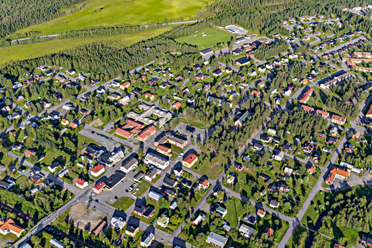 Flygfoto över Jörn drönarbilder, drönarfoto, flygbild, flygbilder, Flygfoto, flygfoton, Jörn, samhällen, sommar, Västerbotten