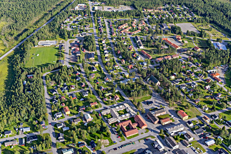 Flygfoto över Jörn drönarbilder, drönarfoto, flygbild, flygbilder, Flygfoto, flygfoton, Jörn, samhällen, sommar, Västerbotten