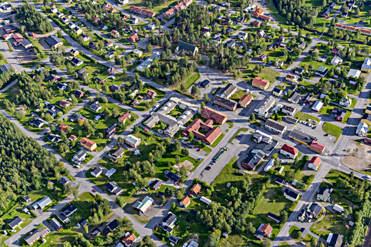 Flygfoto över Jörn drönarbilder, drönarfoto, flygbild, flygbilder, Flygfoto, flygfoton, Jörn, samhällen, sommar, Västerbotten