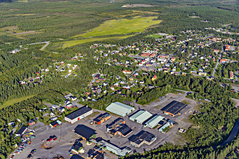 Flygfoto över Jörn drönarbilder, drönarfoto, flygbild, flygbilder, Flygfoto, flygfoton, Grundträsket, Jörn, samhällen, sommar, såg, sågverk, Träindustri, Västerbotten