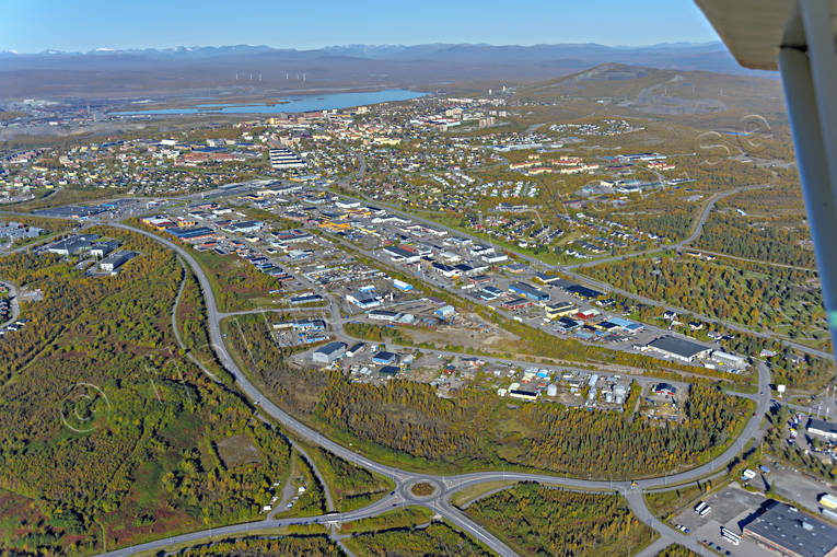 Flygfoto över Kiruna drönarbilder, drönarfoto, flygbild, flygbilder, Flygfoto, flygfoton, höst, Kiruna, lappland, städer, Ställverket industriområde, Västra industriområdet