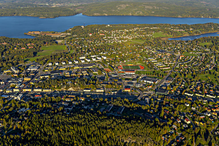 Flygfoto över Kramfors drönarbilder, drönarfoto, flygbild, flygbilder, Flygfoto, flygfoton, höst, Kramfors, samhällen, Ångermanland