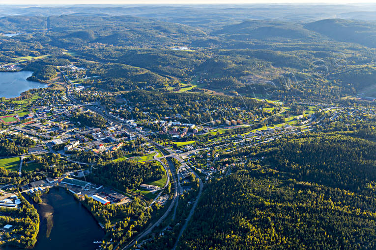 Flygfoto över Kramfors drönarbilder, drönarfoto, flygbild, flygbilder, Flygfoto, flygfoton, höst, Kramfors, samhällen, Ångermanland