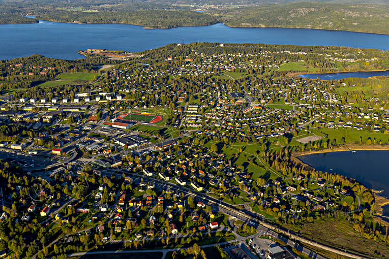Flygfoto över Kramfors drönarbilder, drönarfoto, flygbild, flygbilder, Flygfoto, flygfoton, höst, Kramfors, samhällen, Ångermanland