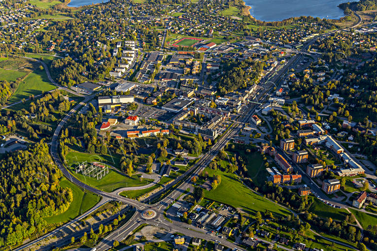 Flygfoto över Kramfors drönarbilder, drönarfoto, flygbild, flygbilder, Flygfoto, flygfoton, höst, Kramfors, samhällen, Ångermanland