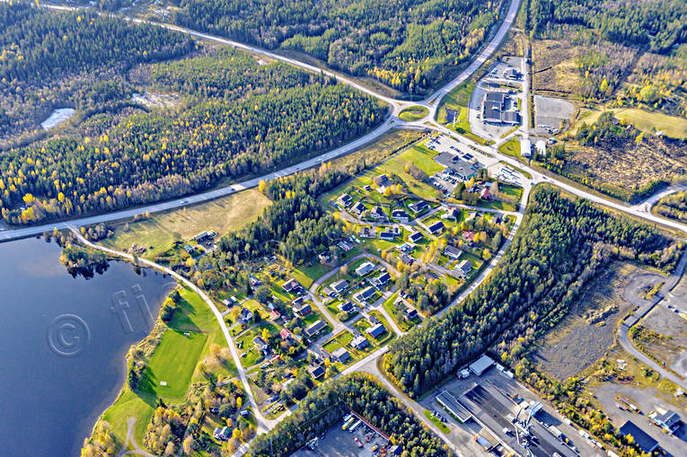 Flygfoto över Krokom drönarbilder, drönarfoto, flygbild, flygbilder, Flygfoto, flygfoton, höst, Jämtland, Krokom, samhällen