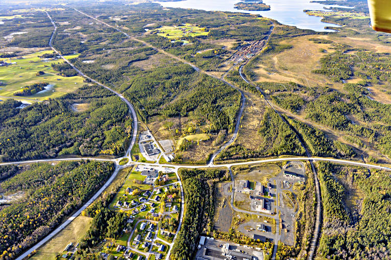 Flygfoto över Krokom drönarbilder, drönarfoto, flygbild, flygbilder, Flygfoto, flygfoton, höst, Jämtland, Krokom, samhällen