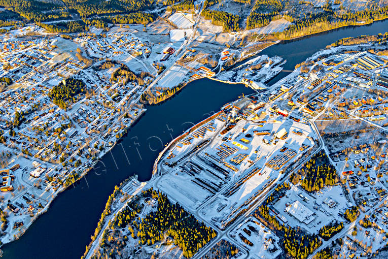 Flygfoto över Krokom drönarbilder, drönarfoto, flygbild, flygbilder, Flygfoto, flygfoton, Hissmofors, höst, Jämtland, Krokom, samhällen