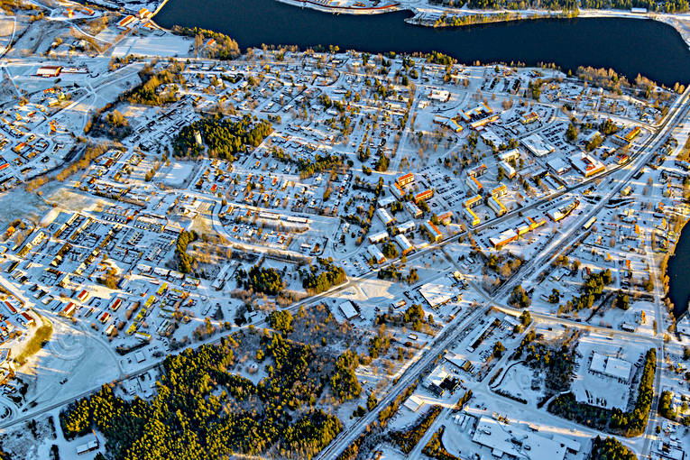 Flygfoto över Krokom drönarbilder, drönarfoto, flygbild, flygbilder, Flygfoto, flygfoton, höst, Jämtland, Krokom, samhällen
