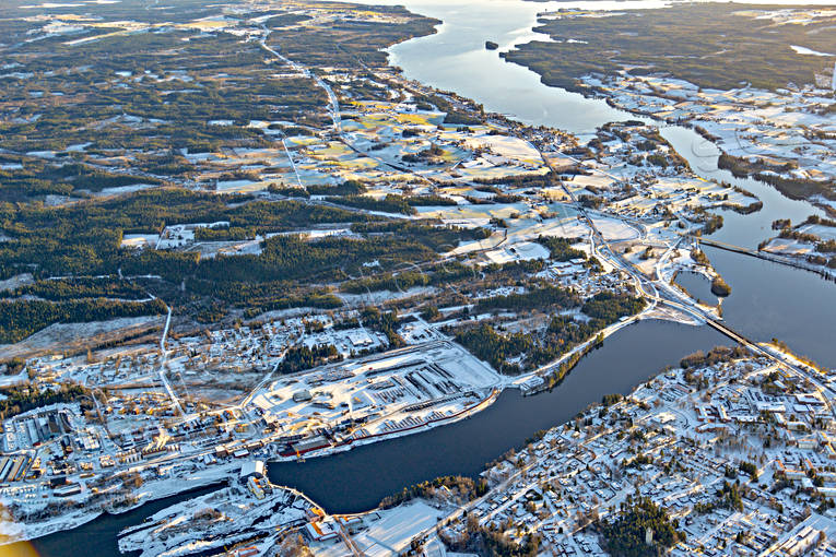 Flygfoto över Krokom drönarbilder, drönarfoto, flygbild, flygbilder, Flygfoto, flygfoton, Hissmofors, höst, Jämtland, Krokom, samhällen