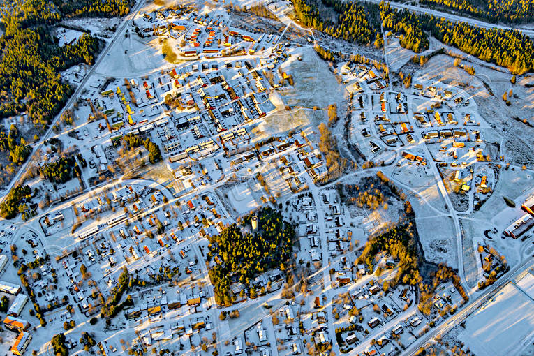 Flygfoto över Krokom drönarbilder, drönarfoto, flygbild, flygbilder, Flygfoto, flygfoton, höst, Jämtland, Krokom, samhällen