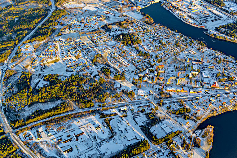 Flygfoto över Krokom drönarbilder, drönarfoto, flygbild, flygbilder, Flygfoto, flygfoton, höst, Jämtland, Krokom, samhällen