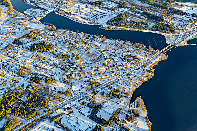 Flygfoto över Krokom drönarbilder, drönarfoto, flygbild, flygbilder, Flygfoto, flygfoton, höst, Jämtland, Krokom, samhällen