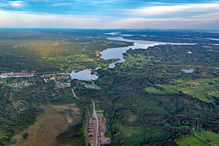 Flygfoto över Krokom drönarbilder, drönarfoto, flygbild, flygbilder, Flygfoto, flygfoton, Indalsälven, Jämtland, Krokom, samhällen, sommar