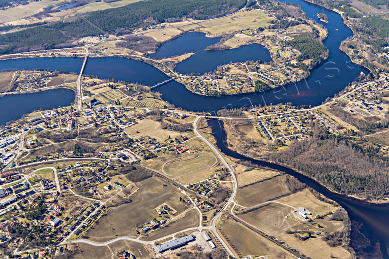 Flygfoto över Ljusdal drönarbilder, drönarfoto, flygbild, flygbilder, Flygfoto, flygfoton, Hälsingland, Ljusdal, samhällen, vår