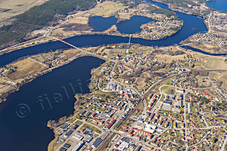 Flygfoto över Ljusdal drönarbilder, drönarfoto, flygbild, flygbilder, Flygfoto, flygfoton, Hälsingland, Ljusdal, samhällen, vår