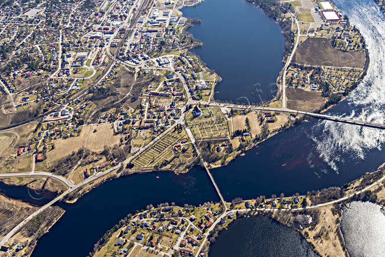 Flygfoto över Ljusdal drönarbilder, drönarfoto, flygbild, flygbilder, Flygfoto, flygfoton, Hälsingland, Ljusdal, samhällen, vår