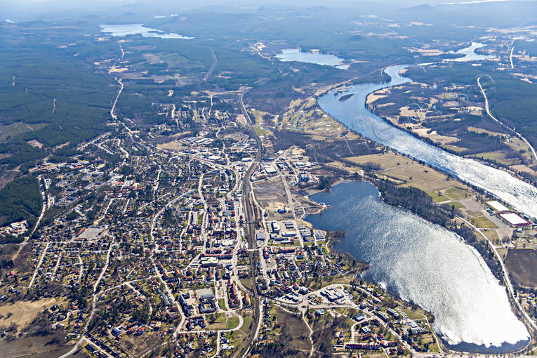 Flygfoto över Ljusdal drönarbilder, drönarfoto, flygbild, flygbilder, Flygfoto, flygfoton, Hälsingland, Ljusdal, samhällen, vår