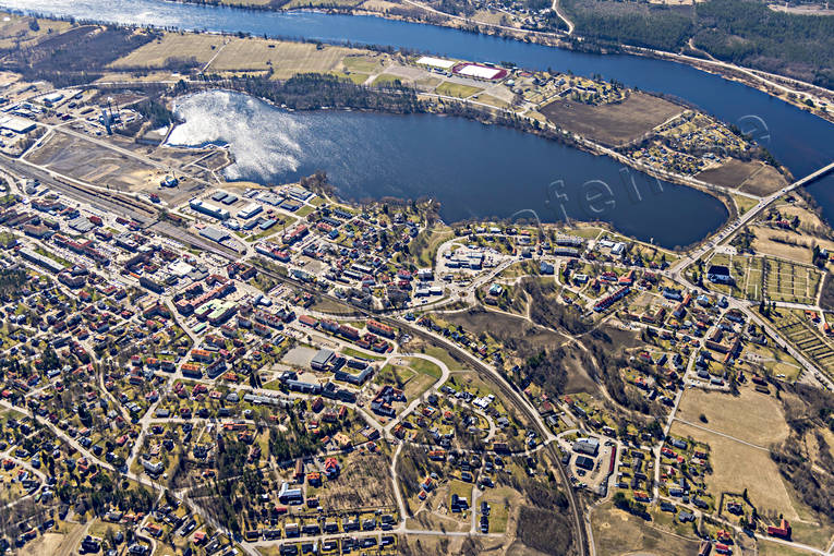 Flygfoto över Ljusdal drönarbilder, drönarfoto, flygbild, flygbilder, Flygfoto, flygfoton, Hälsingland, Ljusdal, samhällen, vår