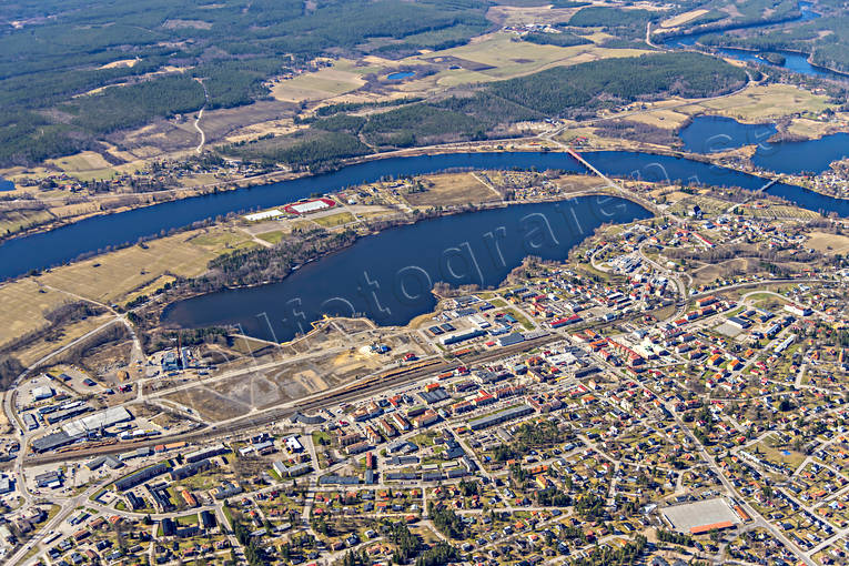 Flygfoto över Ljusdal drönarbilder, drönarfoto, flygbild, flygbilder, Flygfoto, flygfoton, Hälsingland, Ljusdal, samhällen, vår