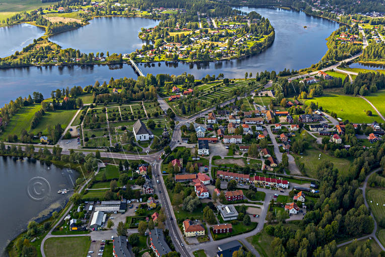 Flygfoto över Ljusdal drönarbilder, drönarfoto, flygbild, flygbilder, Flygfoto, flygfoton, Hälsingland, Ljusdal, Ljusnan, samhällen, sommar
