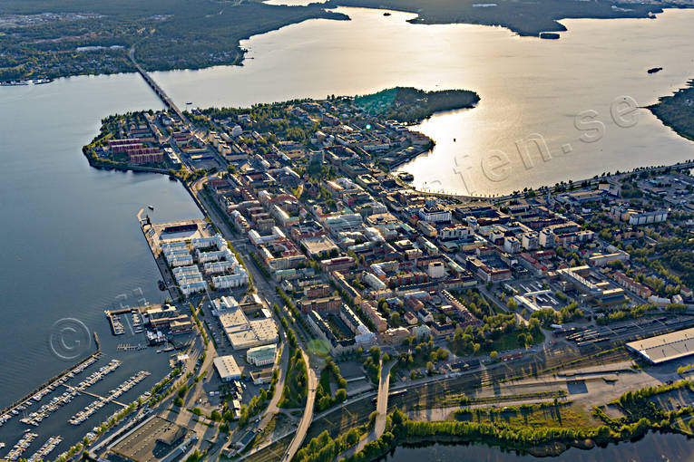 Flygfoto över Luleå drönarbilder, drönarfoto, flygbild, flygbilder, Flygfoto, flygfoton, Luleå, Norrbotten, sommar, städer, Södra hamnen