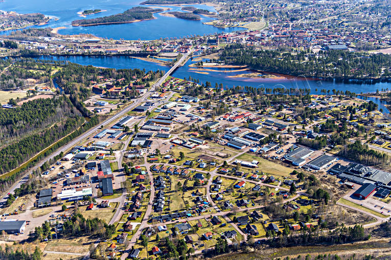 Flygfoto över Mora Dalarna, drönarbilder, drönarfoto, flygbild, flygbilder, Flygfoto, flygfoton, Mora, städer, vår