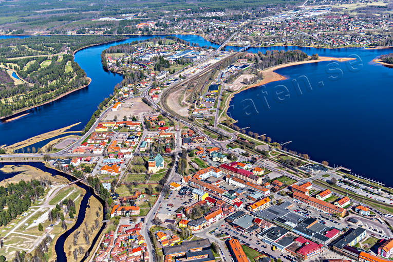 Flygfoto över Mora Dalarna, drönarbilder, drönarfoto, flygbild, flygbilder, Flygfoto, flygfoton, Mora, städer, vår