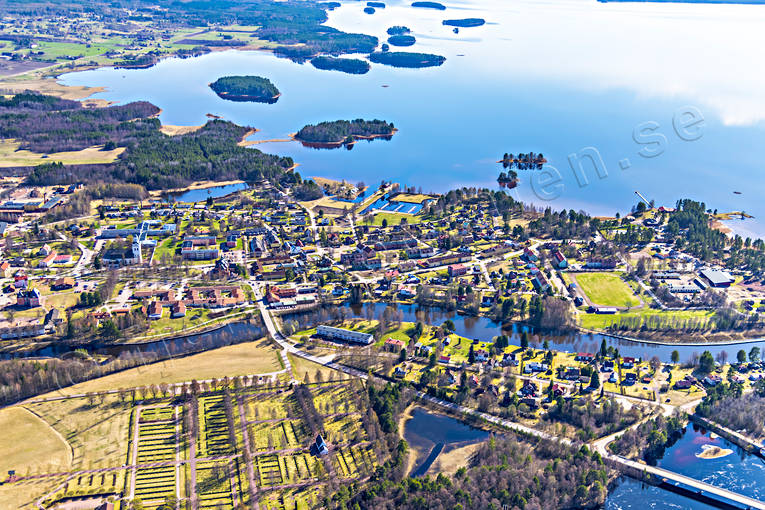 Flygfoto över Orsa Dalarna, drönarbilder, drönarfoto, flygbild, flygbilder, Flygfoto, flygfoton, Orsa, samhällen, vår