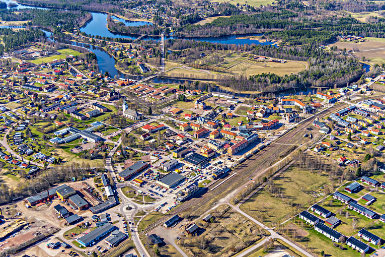 Flygfoto över Orsa Dalarna, drönarbilder, drönarfoto, flygbild, flygbilder, Flygfoto, flygfoton, Orsa, samhällen, vår